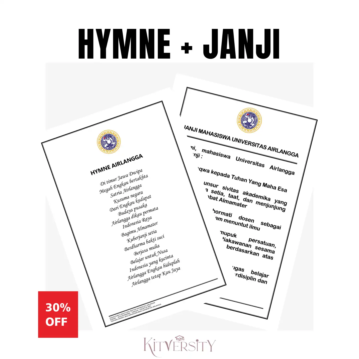 Hymne Airlangga & Janji Mahasiswa (Print Biasa)
